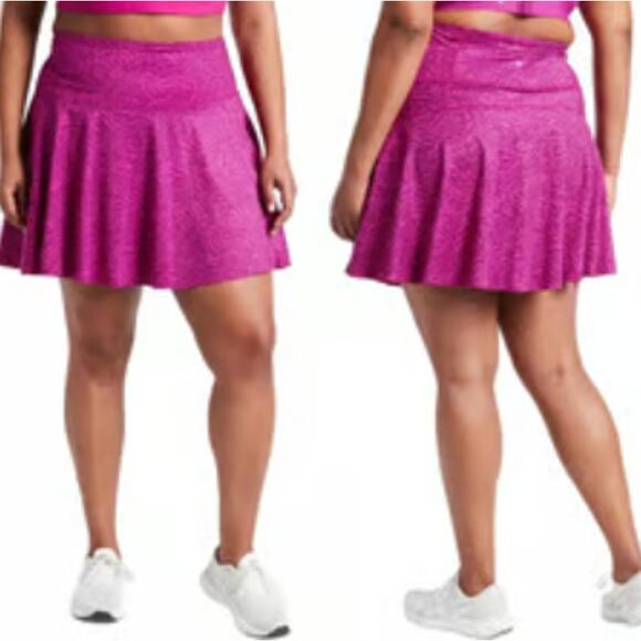 Athleta Ace Printed Pink 13.5 Tennis Skort with Pockets Plus Size 2x Workout - Picture 1 of 9